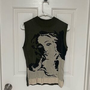 Cider Olive and Cream Knit Sweater